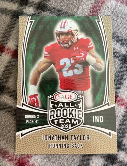 2020 SAGE All Rookie Team #RT-11 Jonathan Taylor — front
