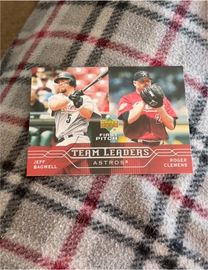 2005 Upper Deck First Pitch Team Leaders #unknown Jeff Bagwell & Roger Clemens — front
