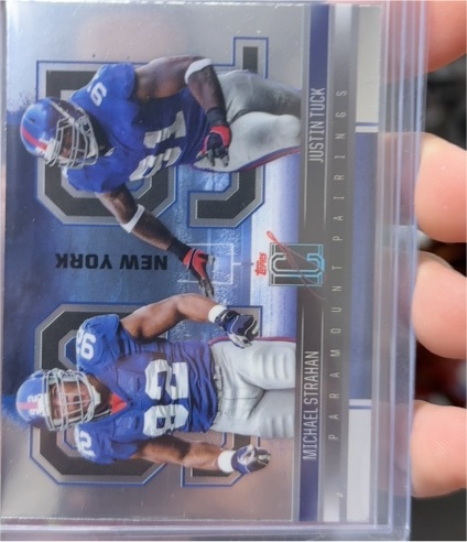 2024 Topps Signature Class #PP-6 Justin Tuck / Michael Strahan Paramount Pairings — front
