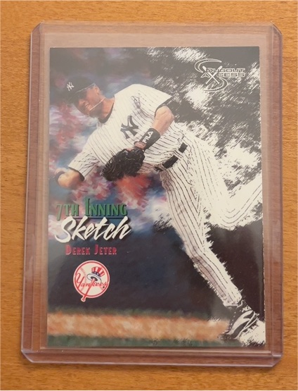 1998 Skybox Dugout Axcess #124 Derek Jeter 7th Inning Sketch — front