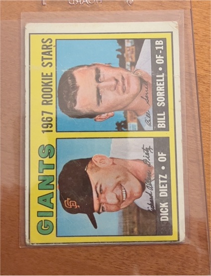 1967 Topps #341 Dick Dietz, Bill Sorrell Rookie Stars — front
