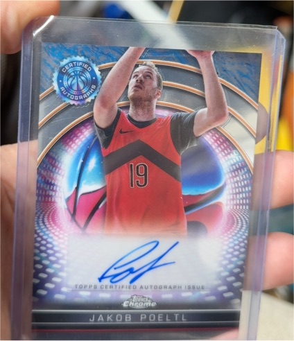 2024-25 Topps Chrome Certified Autographs Jakob Poeltl #TCAI-JP — front