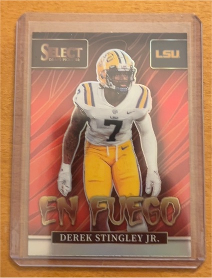 2022 Panini Select Draft Picks #EN-DS Derek Stingley Jr. En Fuego — front