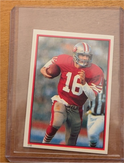 1985 Topps Stickers #210 Joe Montana — front