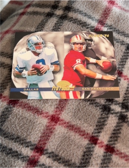 1996 Fleer #194 Troy Aikman / Steve Young — front