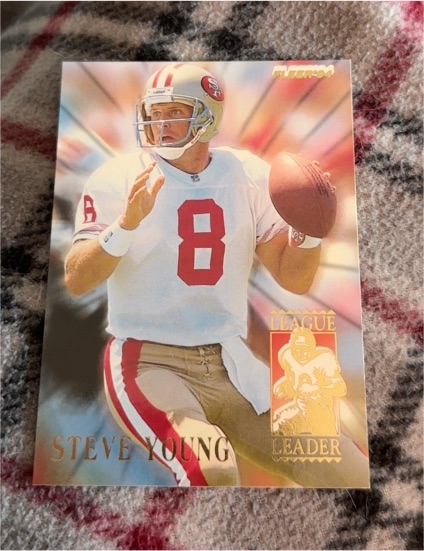 1994 Fleer League Leaders #10 Steve Young — front