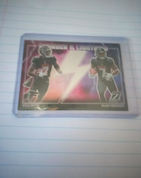 2023 Panini Zenith Thunder & Lightning #1 Bijan Robinson Kyle Pitts — front