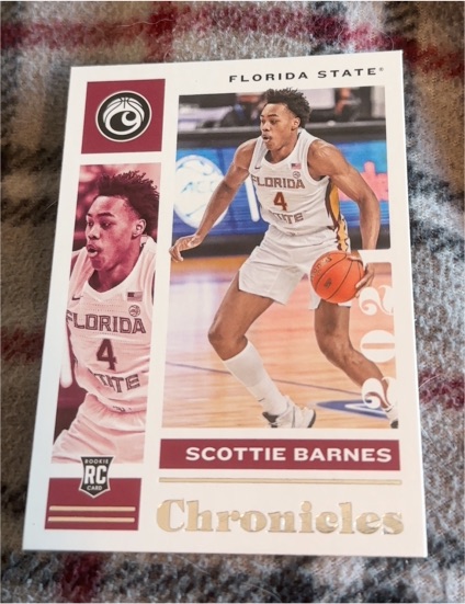 2021 Panini Chronicles Draft Picks #7 Scottie Barnes Rookie Card — front