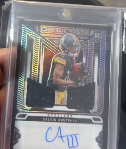 2022 Panini Obsidian Rookie Jersey Ink #RJI-CAU Calvin Austin III — front