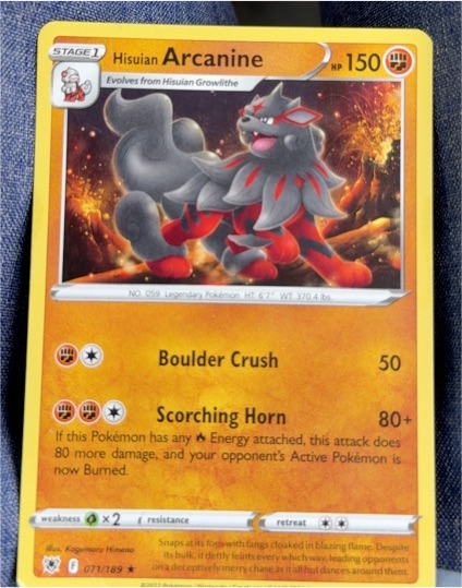 2022 Pokémon Astral Radiance #71 Hisuian Arcanine — front