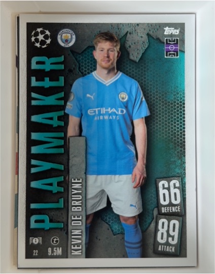 2023-24 Topps Match Attax UEFA Club Competitions #22 Kevin De Bruyne PLAYMAKER — front