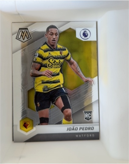 2021-22 Panini Mosaic EPL #46 Joao Pedro Silver Prizm RC — front
