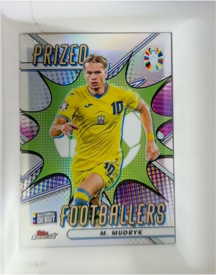 2023 Topps Finest Road to UEFA Euro 2024 Prized Footballers #PF-MM Mykhailo Mudryk — front