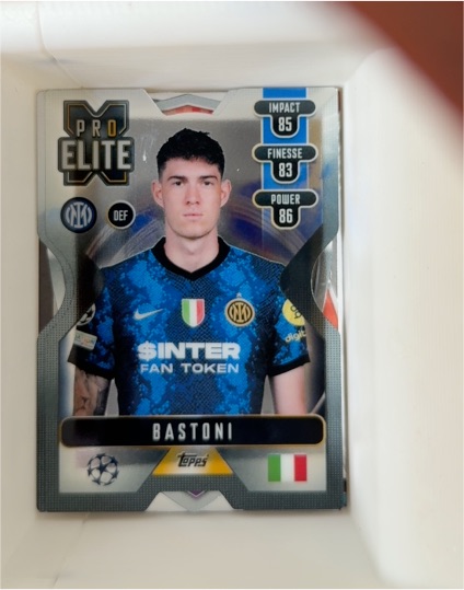 2021-22 Topps Match Attax Extra UEFA Alessandro Bastoni Pro Elite Shield #XS11 — front