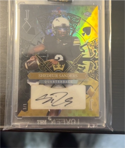 2024 Wild Card 5 Card Draw Shedeur Sanders Jack of Spades #1/1 — front