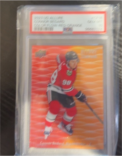 2023 Upper Deck Allure #CF16 Connor Bedard Color Flow Red Orange — front