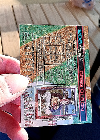 1991 Topps Stadium Club #208 Greg Olson — back