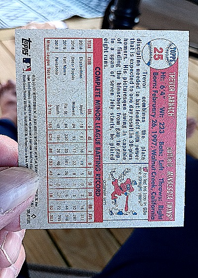 2021 Topps Archives #25 Trevor Larnach — back