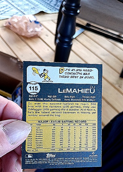 2021 Topps Archives #115 DJ LeMahieu — back