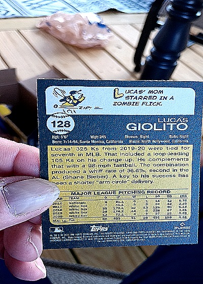 2021 Topps Archives #128 Lucas Giolito Chicago White Sox — back