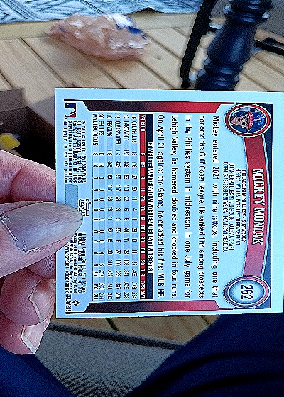 2022 Topps Update #262 Mickey Moniak — back