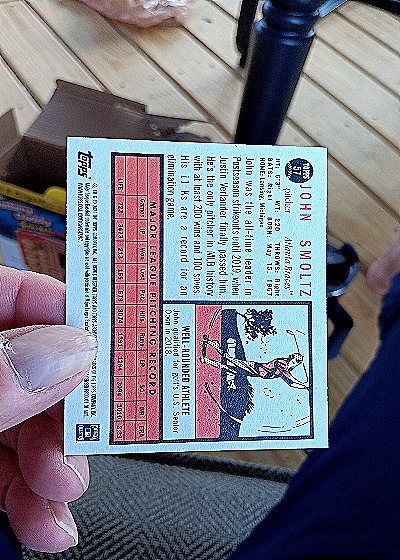 1962 Topps #63 John Smoltz — back