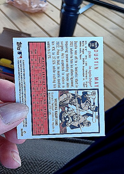 2021 Topps Archives #69 Dustin May — back