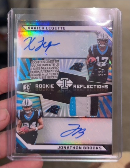 2024 Panini Illusions Rookie Reflections Dual Patch Autographs Xavier Legette & Jonathon Brooks — front