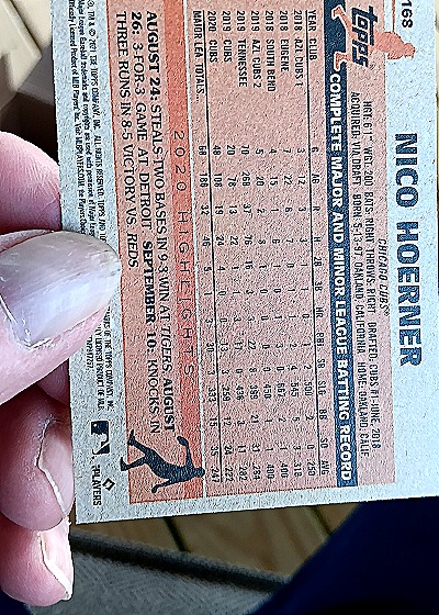 2021 Topps Archives #165 Nico Hoerner — back