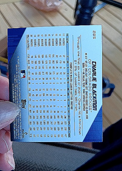 2021 Topps Archives #285 Charlie Blackmon — back