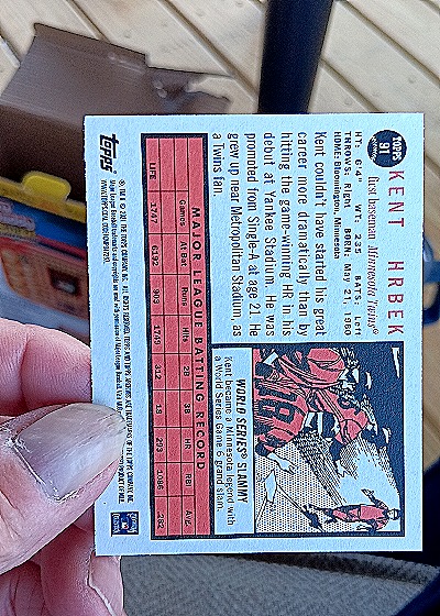 2021 Topps Archives #91 Kent Hrbek Minnesota Twins — back