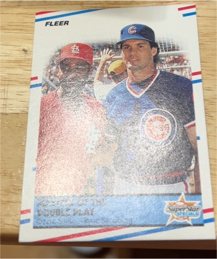 1988 Fleer #628 Ozzie Smith Ryne Sandberg Masters of the Double Play — front