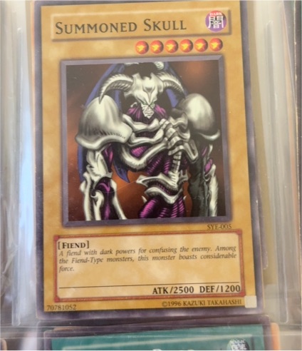 1996 Yu-Gi-Oh! SYE-005 Summoned Skull — front