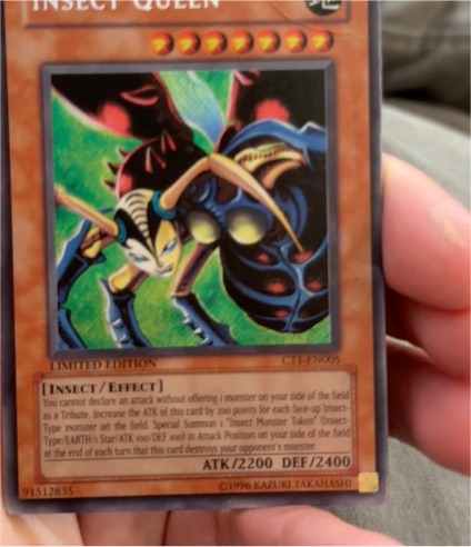 1996 Yu-Gi-Oh! CT1-EN005 Insect Queen — front