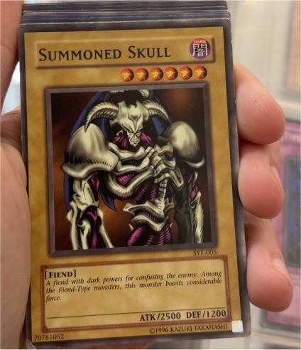 1996 Yu-Gi-Oh! #SYE-005 Summoned Skull — front