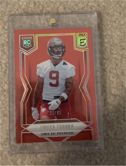 2025 Panini Donruss Elite Emeka Egbuka Red Parallel Rookie Card — front