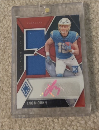 2024 Panini Phoenix Rising Rookies Dual Patch Auto #RRDP-LMY Ladd McConkey — front