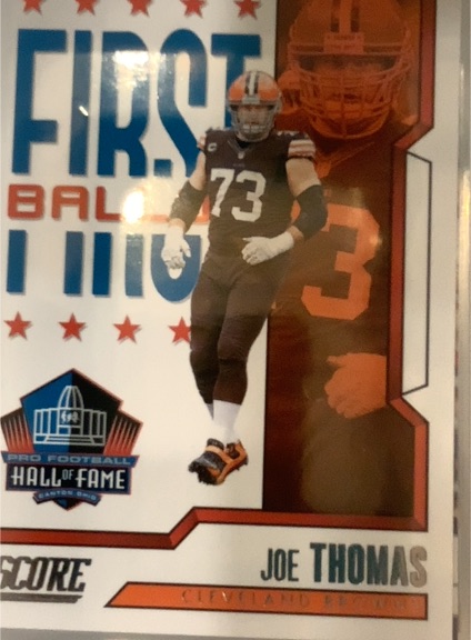 2023 Score First Ballot #1 Joe Thomas — front
