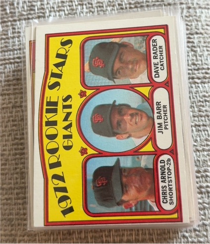 1972 Topps #232 Giants Rookie Stars Chris Arnold Jim Barr Dave Rader — front