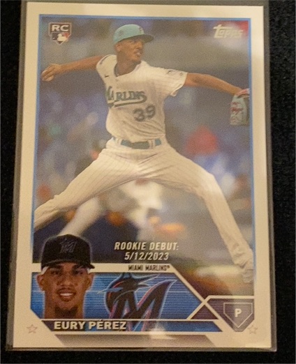 2023 Topps Update #US317 Eury Perez Rookie Debut — front