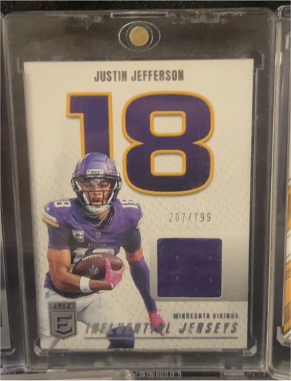 2025 Donruss Elite Influential Jerseys #IJ-JBW Justin Jefferson — front