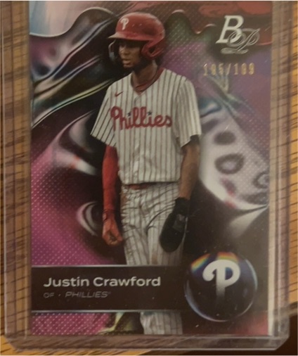 2023 Bowman Platinum Top Prospects #TOP-5 Justin Crawford — front