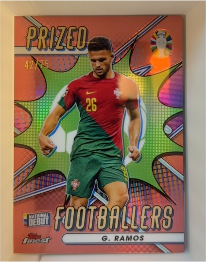 2023 Topps Finest Road to UEFA EURO 2024 Prized Footballers #PF-GR Goncalo Ramos — front