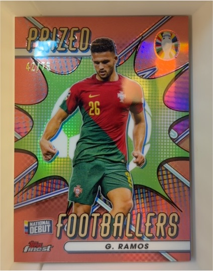2023 Topps Finest Road to UEFA EURO 2024 Prized Footballers #PF-GR Goncalo Ramos — front