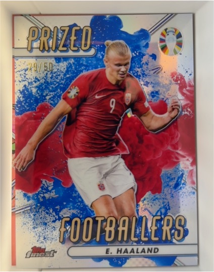 2023 Topps Finest Road to UEFA EURO 2024 Prized Footballers #PFV-EH E. Haaland — front