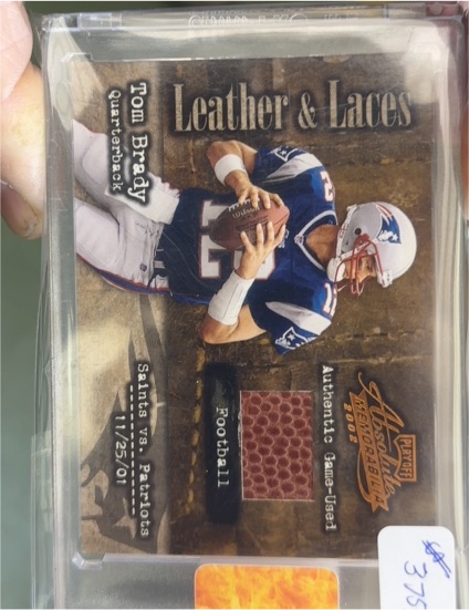 2002 Playoff Absolute Memorabilia Leather & Laces #LL30 Tom Brady — front