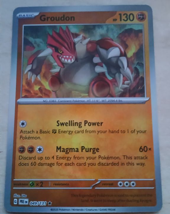 2025 Pokemon Prismatic Evolutions #049 Groudon — front