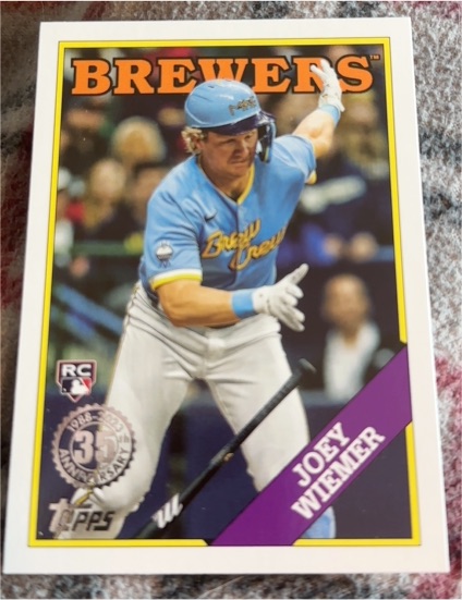 2023 Topps Update Series - 1988 Topps Baseball #88US-23 Joey Wiemer — front