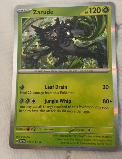 2024 Pokémon Scarlet & Violet Surging Sparks #011 Zarude — front