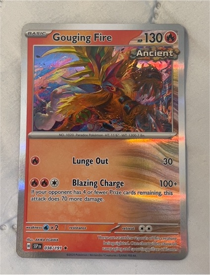 2024 Pokémon Surging Sparks #038 Gouging Fire — front